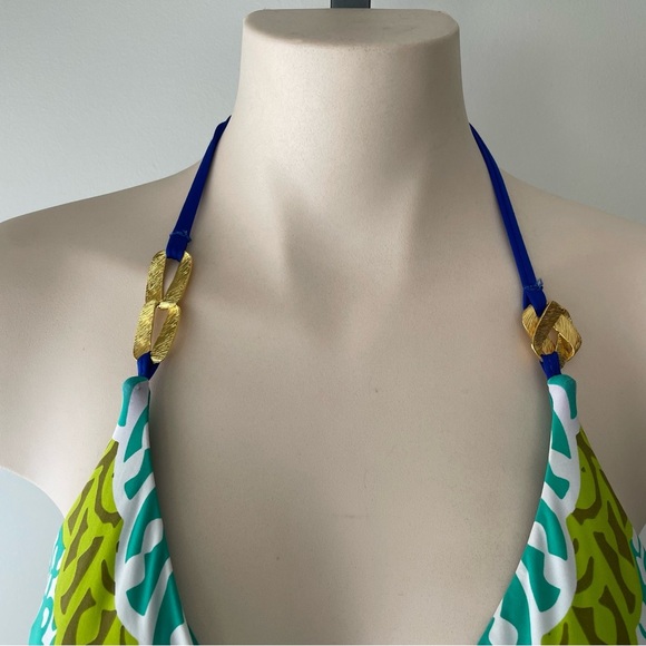 Trina Turk Seychelles Jungle One Piece Bathing Swim Suit Swimwear Halter Boho - Picture 5 of 13